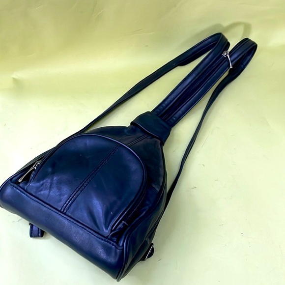 Vintage mini leather backpack/shoulder bag main image 7